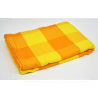 Šátek na nošení dětí károvaný 460 - žlutý/oranžový BIO